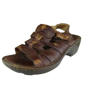 Born Women Gladiator Shoes  Brown Leather Hook & Loop Size 9 Medium